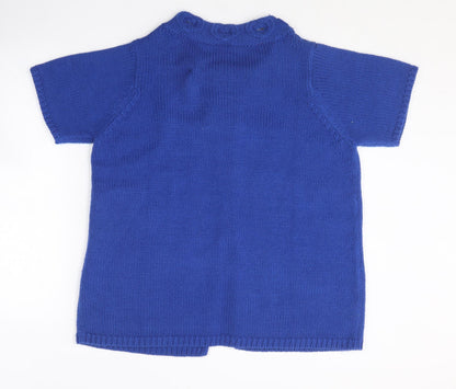 Wardrobe Womens Blue Round Neck  Acrylic Cardigan Jumper Size 12   - 12/14