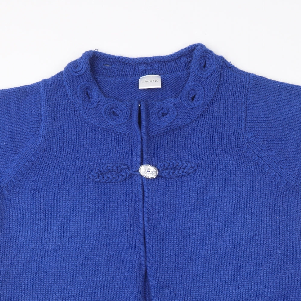 Wardrobe Womens Blue Round Neck  Acrylic Cardigan Jumper Size 12   - 12/14