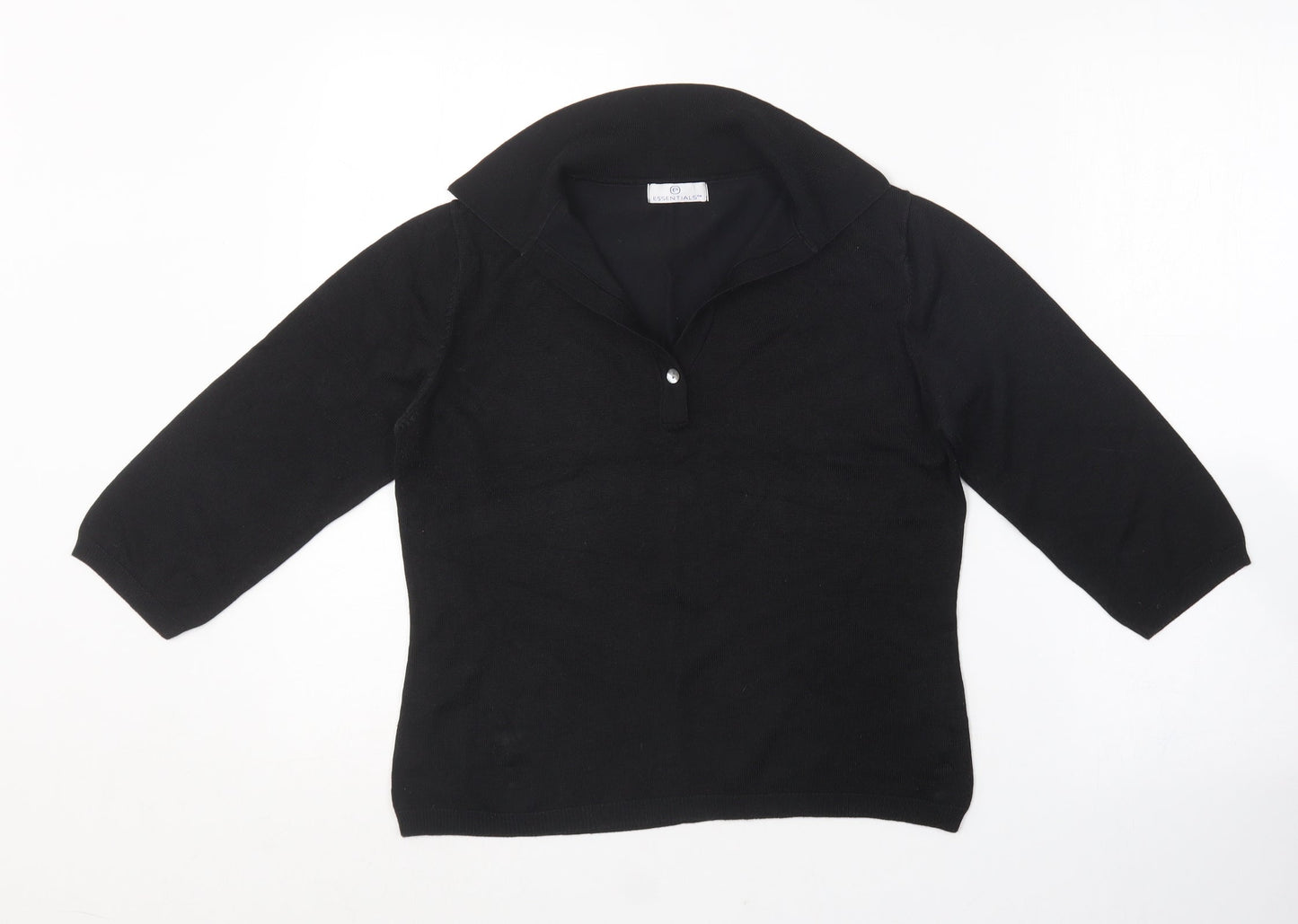 Womens UK Size 18 Essentials Black Cardigan Jumper