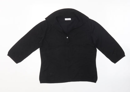Womens UK Size 18 Essentials Black Cardigan Jumper