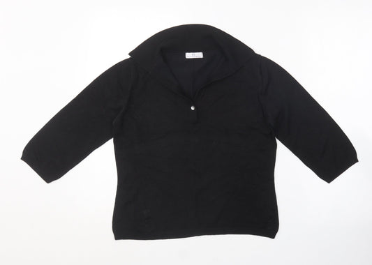 Womens UK Size 18 Essentials Black Cardigan Jumper