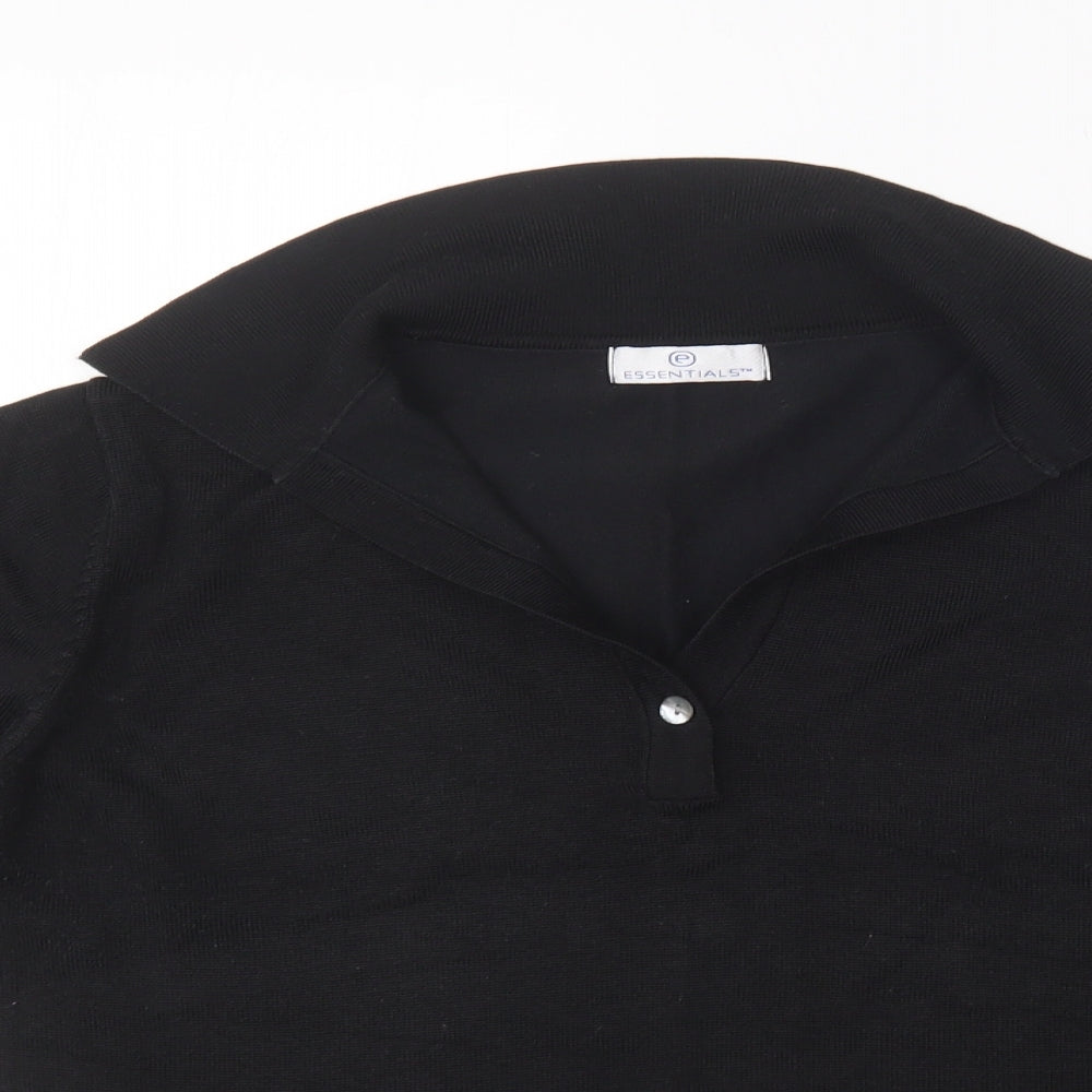 Womens UK Size 18 Essentials Black Cardigan Jumper