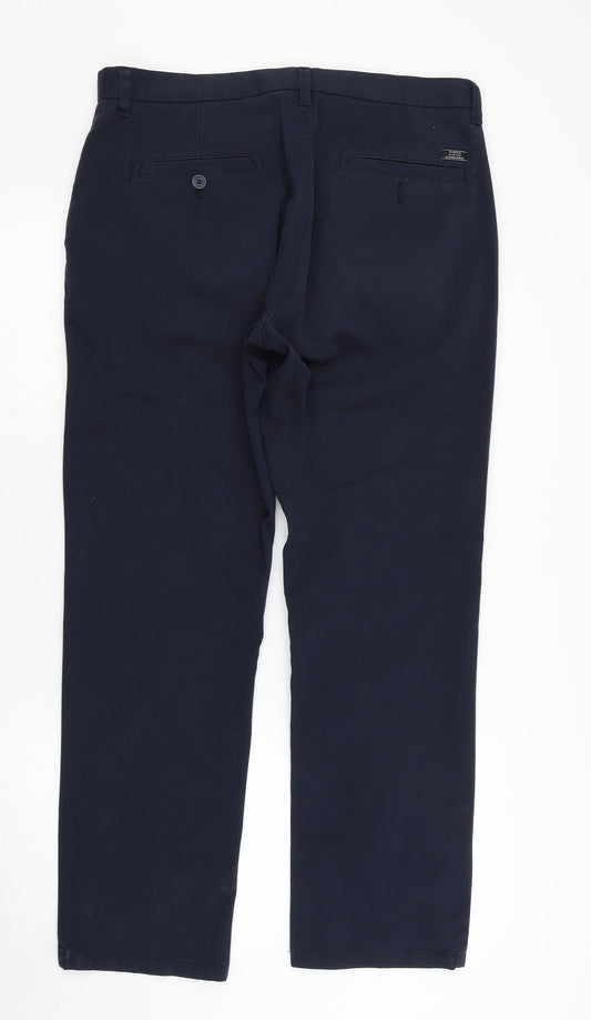 F&F Womens Blue  Cotton Chino Trousers Size 34 in L27 in Regular