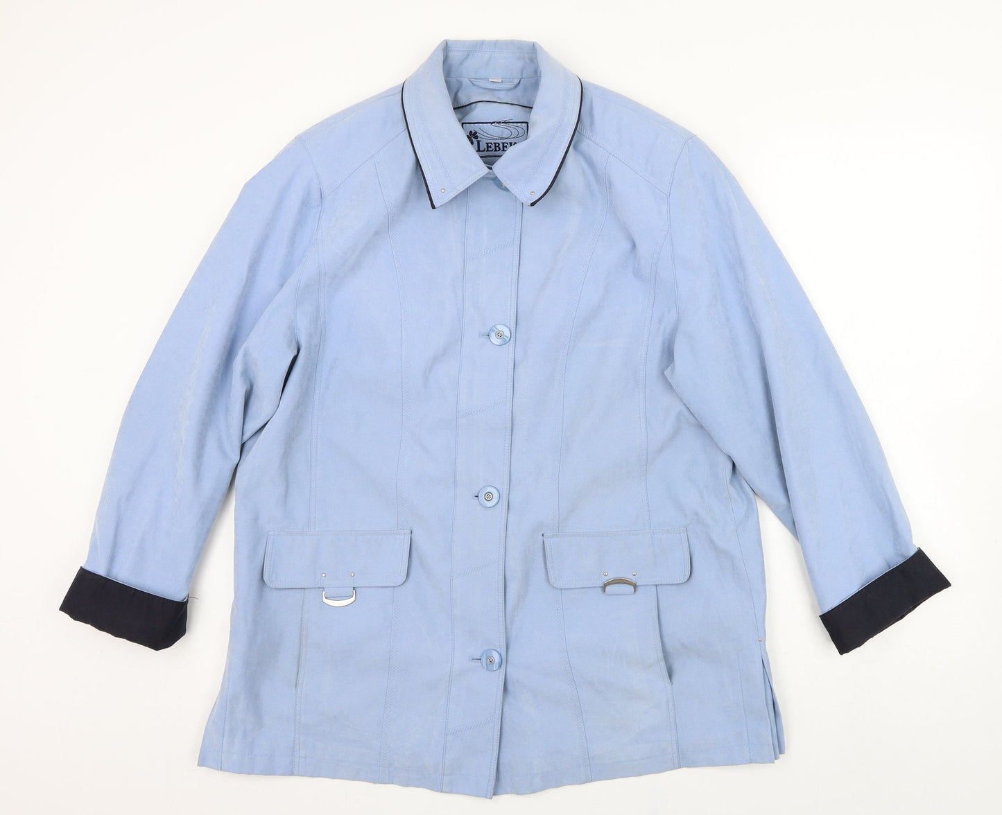 Womens UK Size 16 Lebek Blue Trench Coat