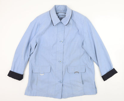 Womens UK Size 16 Lebek Blue Trench Coat