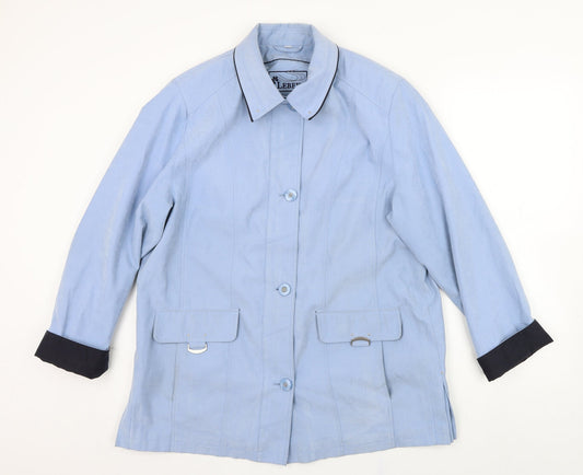 Womens UK Size 16 Lebek Blue Trench Coat
