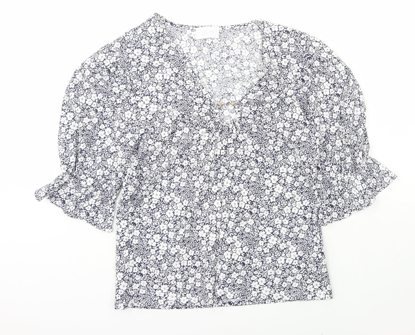 Womens UK Size L Savida Blue Basic Blouse