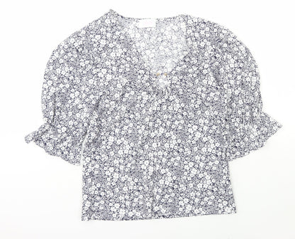 Womens UK Size L Savida Blue Basic Blouse