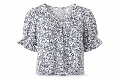Womens UK Size L Savida Blue Basic Blouse