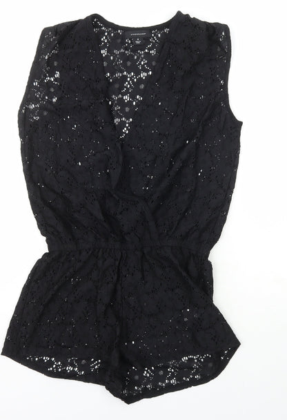 Atmosphere Womens Black Floral Nylon Jumpsuit One-Piece Size S  Pullover