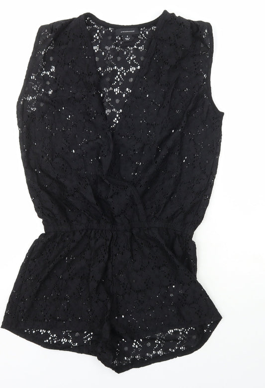 Atmosphere Womens Black Floral Nylon Jumpsuit One-Piece Size S  Pullover