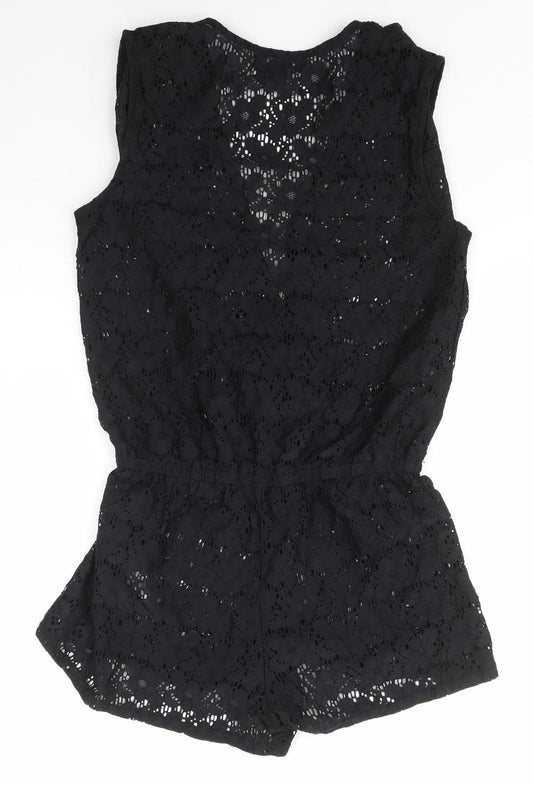 Atmosphere Womens Black Floral Nylon Jumpsuit One-Piece Size S  Pullover