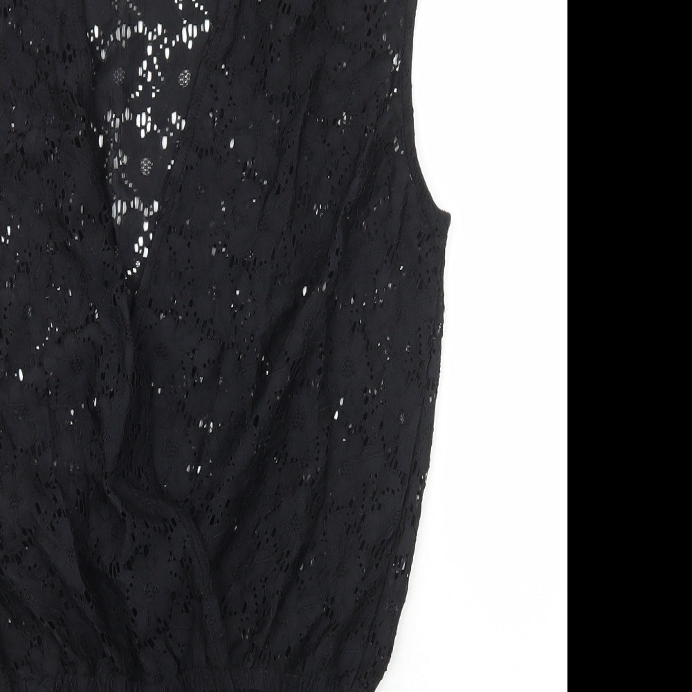 Atmosphere Womens Black Floral Nylon Jumpsuit One-Piece Size S  Pullover