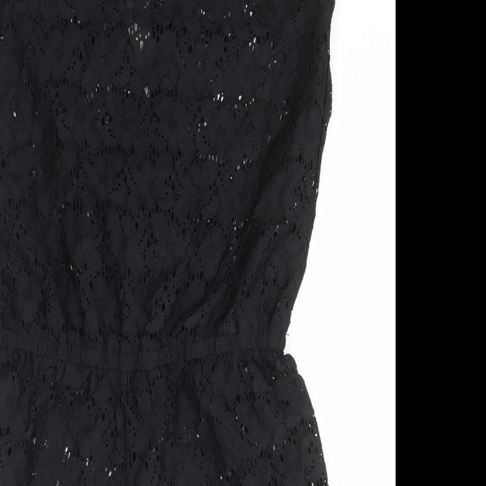 Atmosphere Womens Black Floral Nylon Jumpsuit One-Piece Size S  Pullover