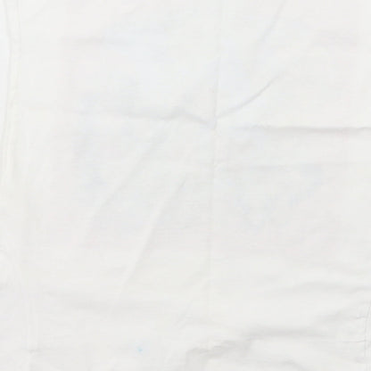 Fruit and Loom Girls Ivory  Cotton Basic T-Shirt Size 7-8 Years Scoop Neck Pullover - Disney Princess