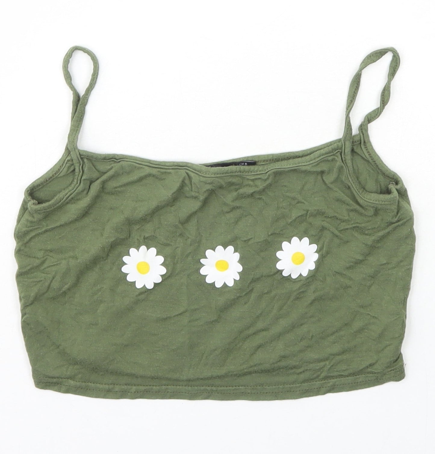 Womens UK Size 6 PRETTYLITTLETHING Green Basic Tank