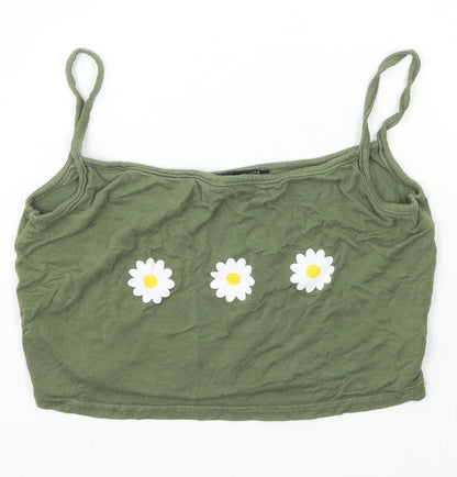 Womens UK Size 6 PRETTYLITTLETHING Green Basic Tank