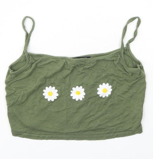 Womens UK Size 6 PRETTYLITTLETHING Green Basic Tank