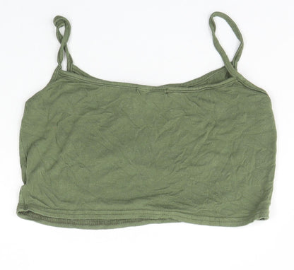 Womens UK Size 6 PRETTYLITTLETHING Green Basic Tank