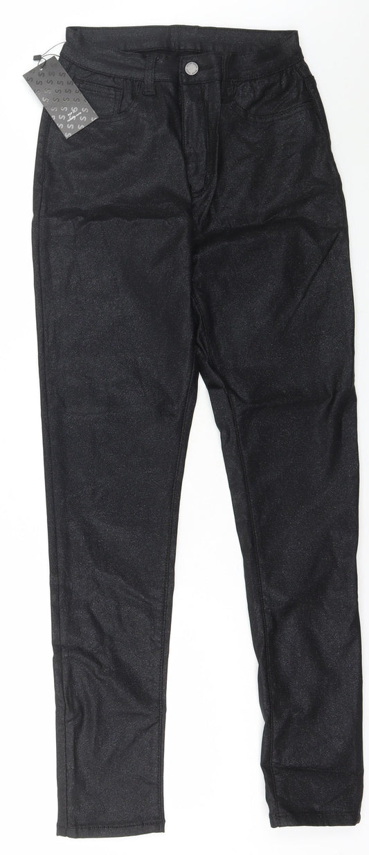 SheIn Womens Black  Elastane Skinny Jeans Size 28 L28 in Regular Zip