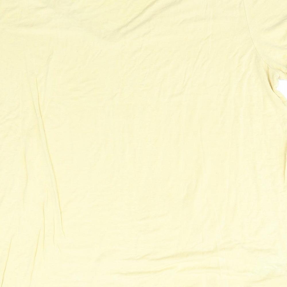 Soft & Sexy  Womens Yellow  Viscose Basic T-Shirt Size XL Collared