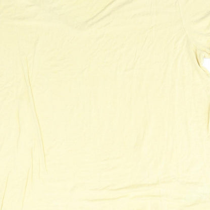 Soft & Sexy  Womens Yellow  Viscose Basic T-Shirt Size XL Collared
