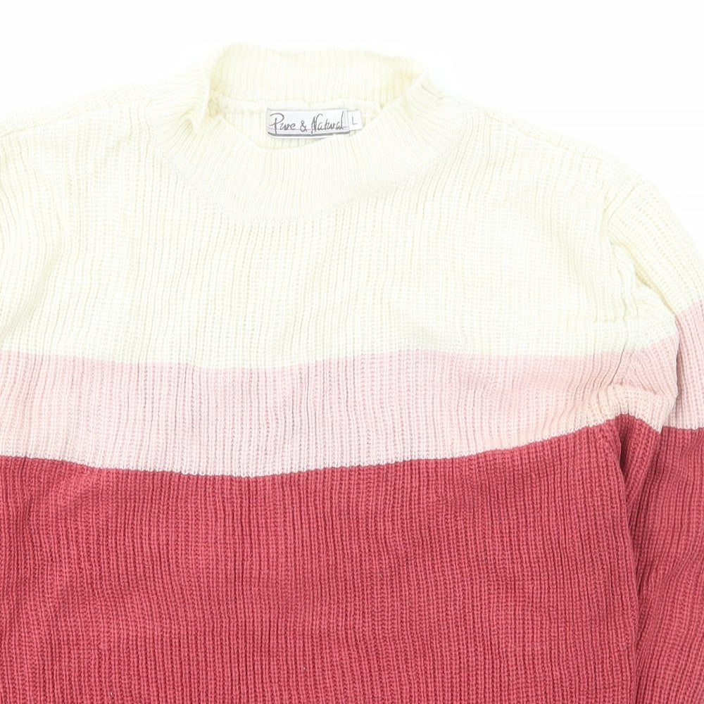 Womens UK Size L Pure & Natural Multicoloured Pullover Jumper