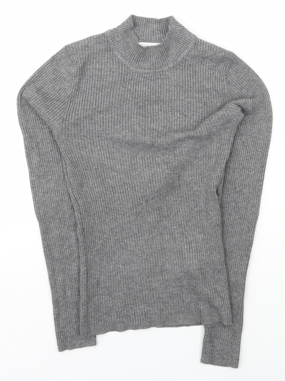 Primark Womens Grey High Neck  Viscose Pullover Jumper Size XS