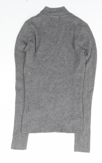 Primark Womens Grey High Neck  Viscose Pullover Jumper Size XS
