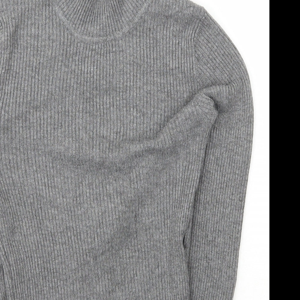 Primark Womens Grey High Neck  Viscose Pullover Jumper Size XS