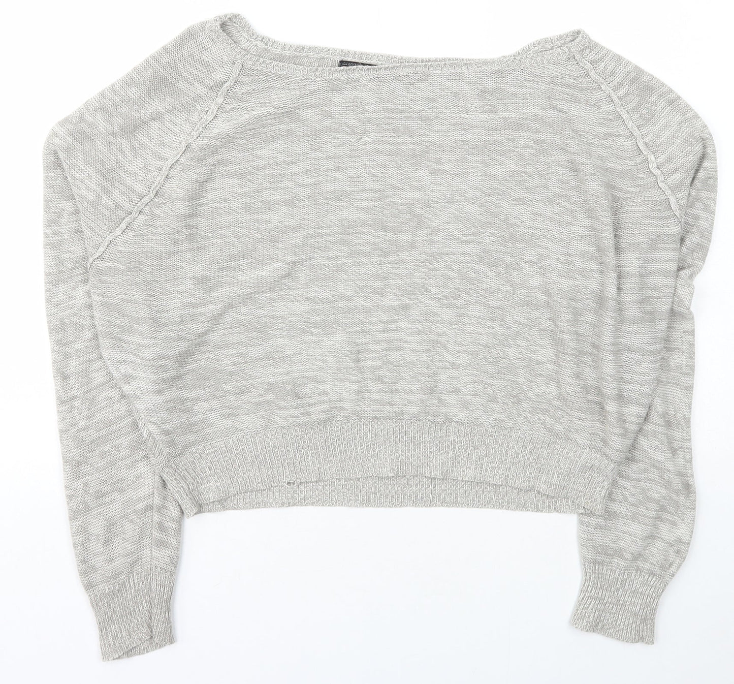 Red London Womens Grey Boat Neck  Acrylic Pullover Jumper Size L