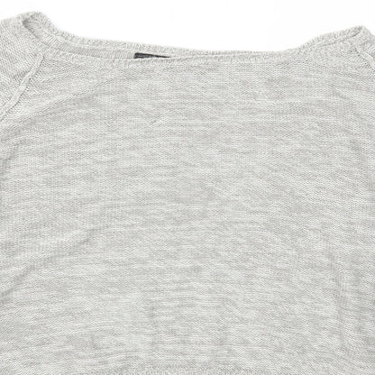 Red London Womens Grey Boat Neck  Acrylic Pullover Jumper Size L