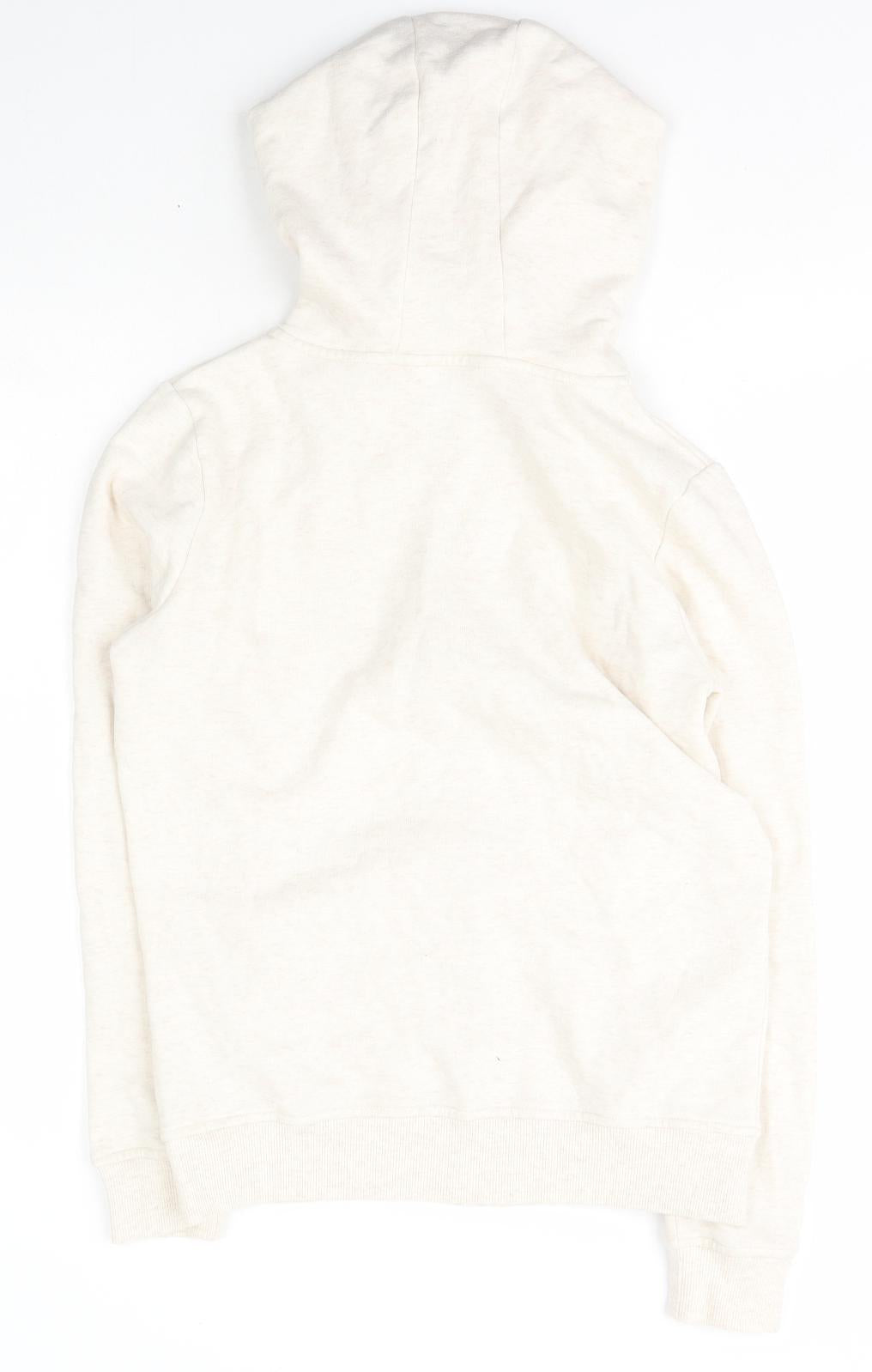 Primark Womens Beige  Cotton Full Zip Hoodie Size 2XS  Zip