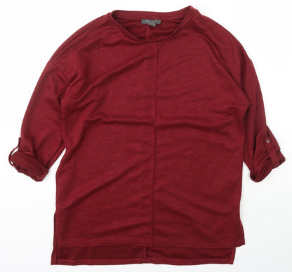 Primark Womens Red Scoop Neck  Polyester Pullover Jumper Size M
