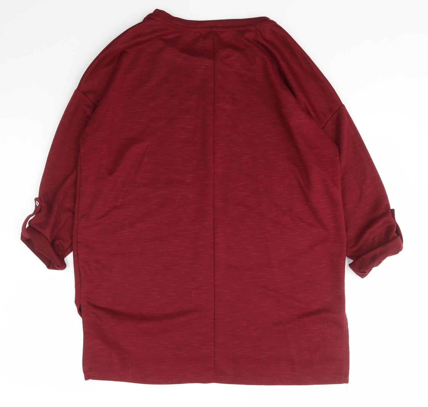 Primark Womens Red Scoop Neck  Polyester Pullover Jumper Size M