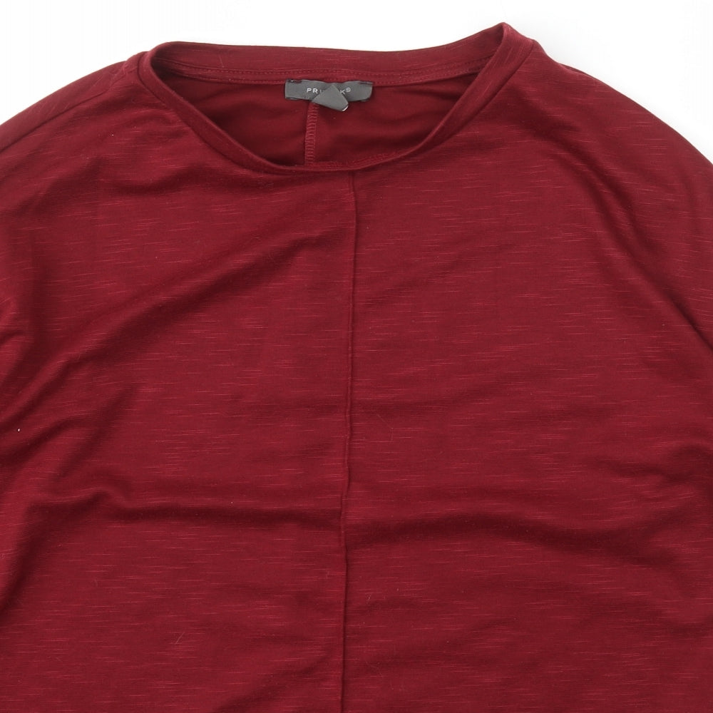 Primark Womens Red Scoop Neck  Polyester Pullover Jumper Size M