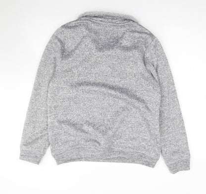 TU Womens Grey V-Neck  Polyester Pullover Jumper Size 14   - Fur Lined