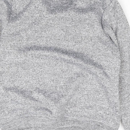 TU Womens Grey V-Neck  Polyester Pullover Jumper Size 14   - Fur Lined