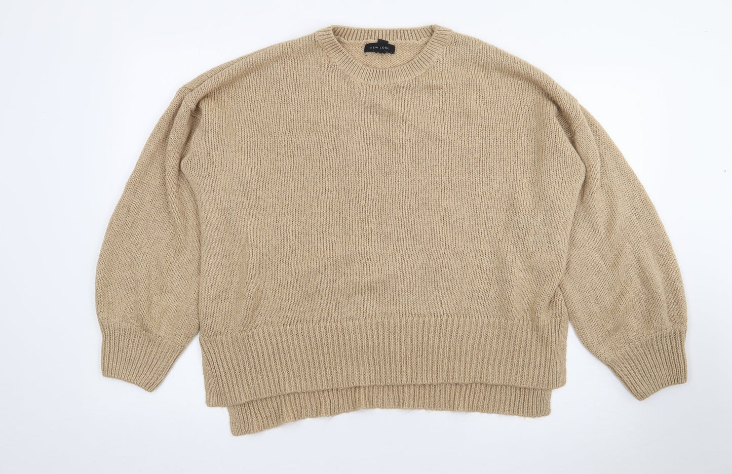 Womens UK Size L New Look Beige Pullover Jumper