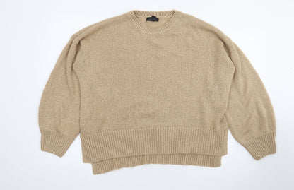 Womens UK Size L New Look Beige Pullover Jumper