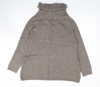 Preworn Womens Brown Roll Neck  Acrylic Pullover Jumper Size M