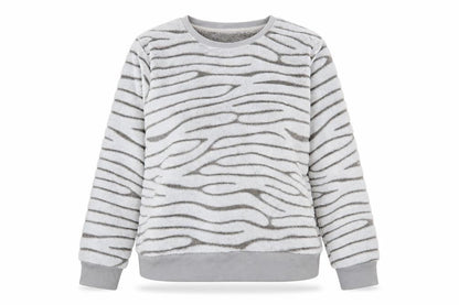 Debenhams Womens Grey Crew Neck Animal Print Polyester Pullover Jumper Size 12   - Lounge Top