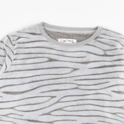 Debenhams Womens Grey Crew Neck Animal Print Polyester Pullover Jumper Size 12   - Lounge Top