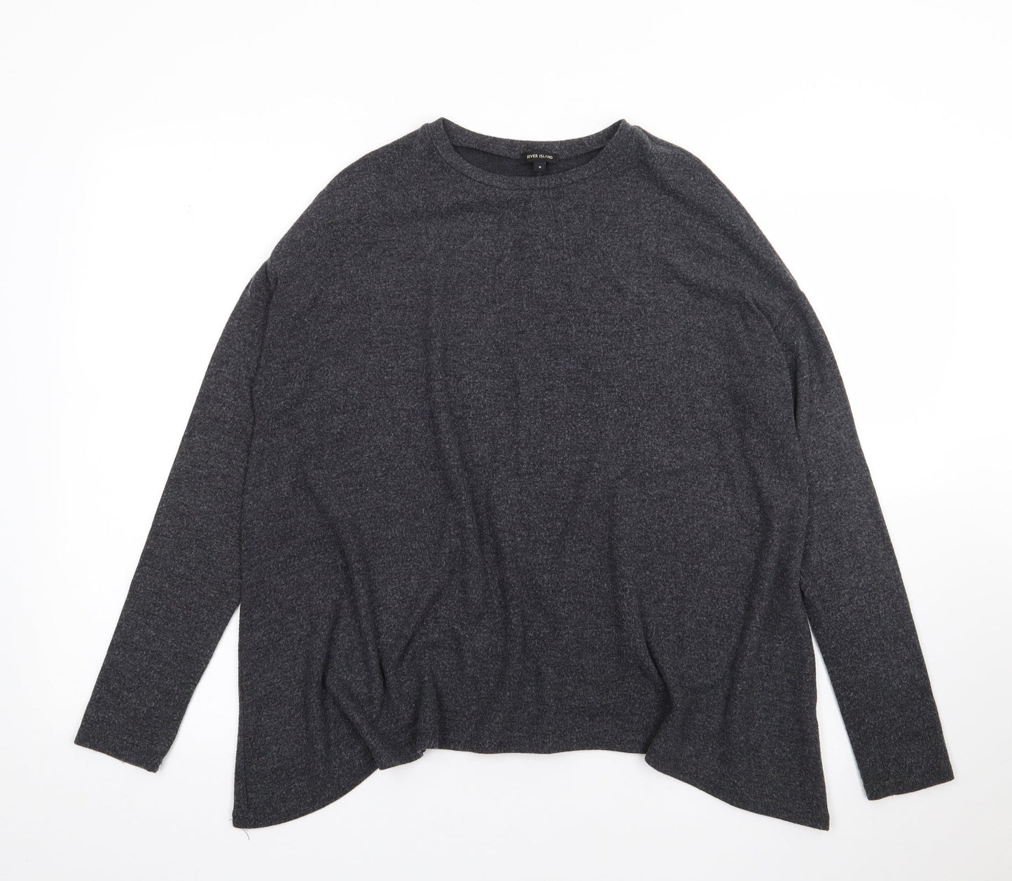 Womens UK Size 8 River Island Grey Jersey T-Shirt