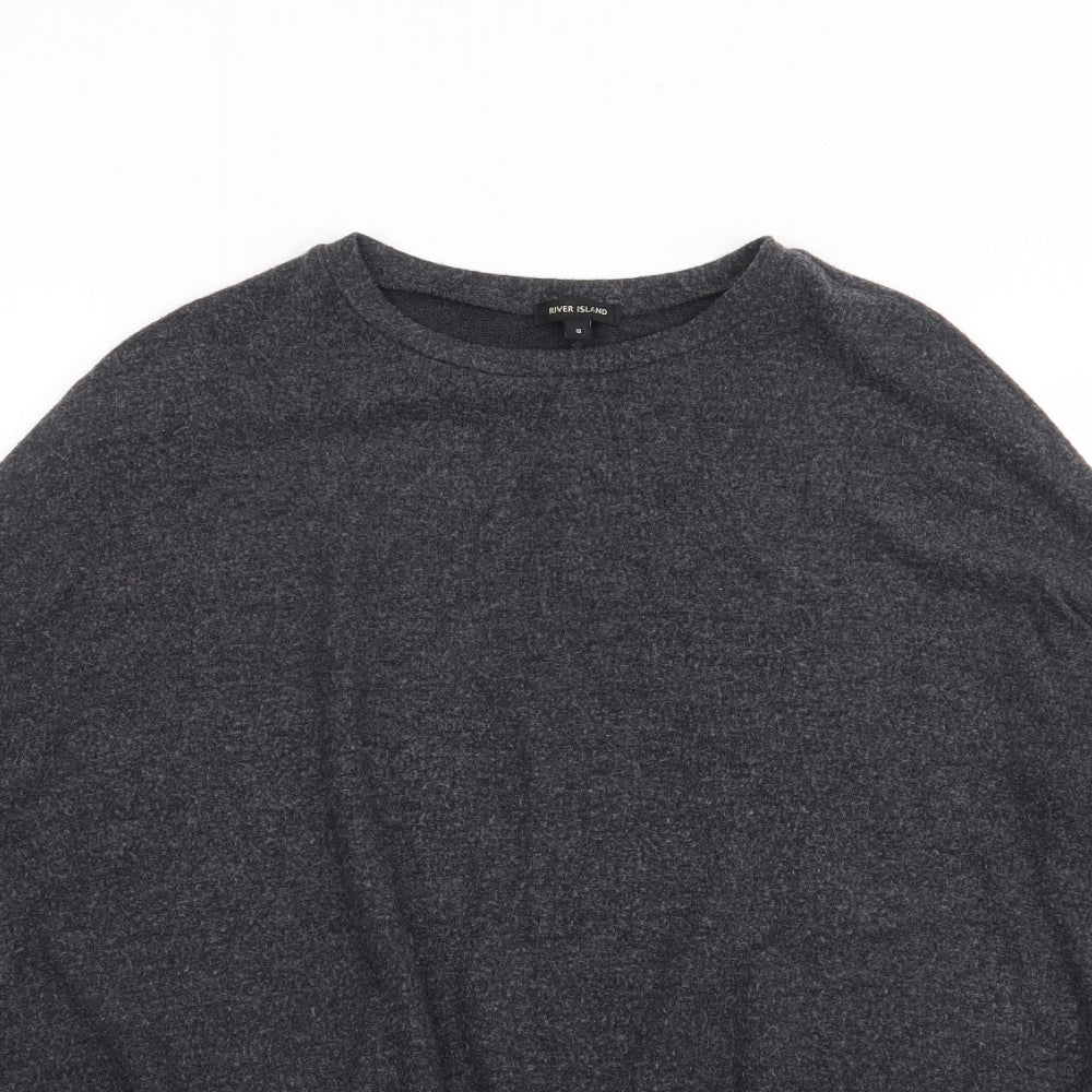 Womens UK Size 8 River Island Grey Jersey T-Shirt