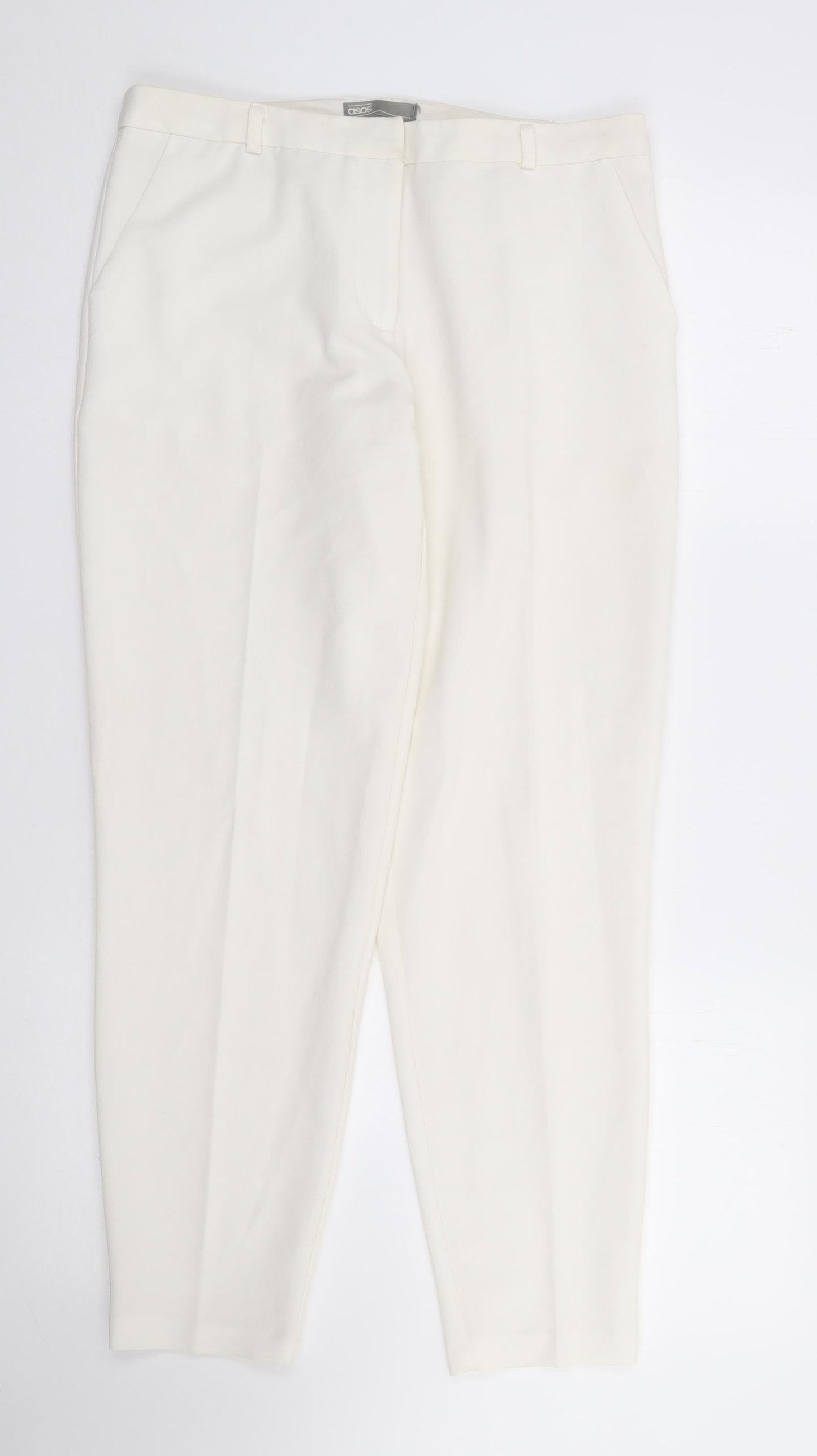 Womens UK Size S ASOS Regular Fit  Ivory Trousers