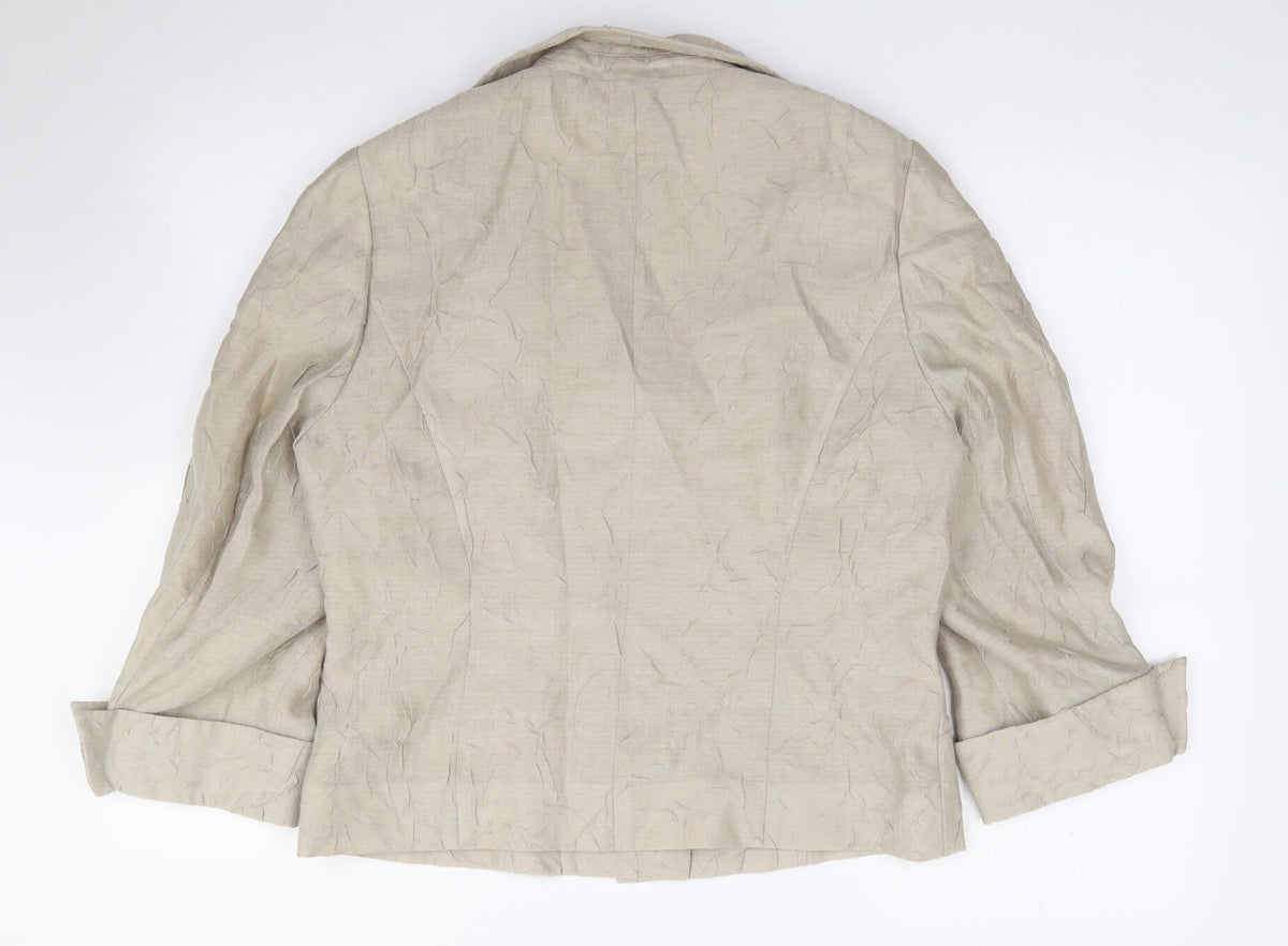 Peter Mantma Womens Beige   Jacket Blazer Size 14  Button