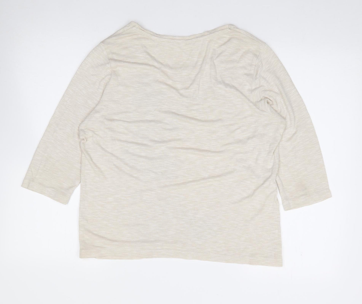 Womens UK Size M Preworn Beige Jersey T-Shirt