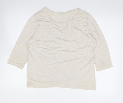 Womens UK Size M Preworn Beige Jersey T-Shirt