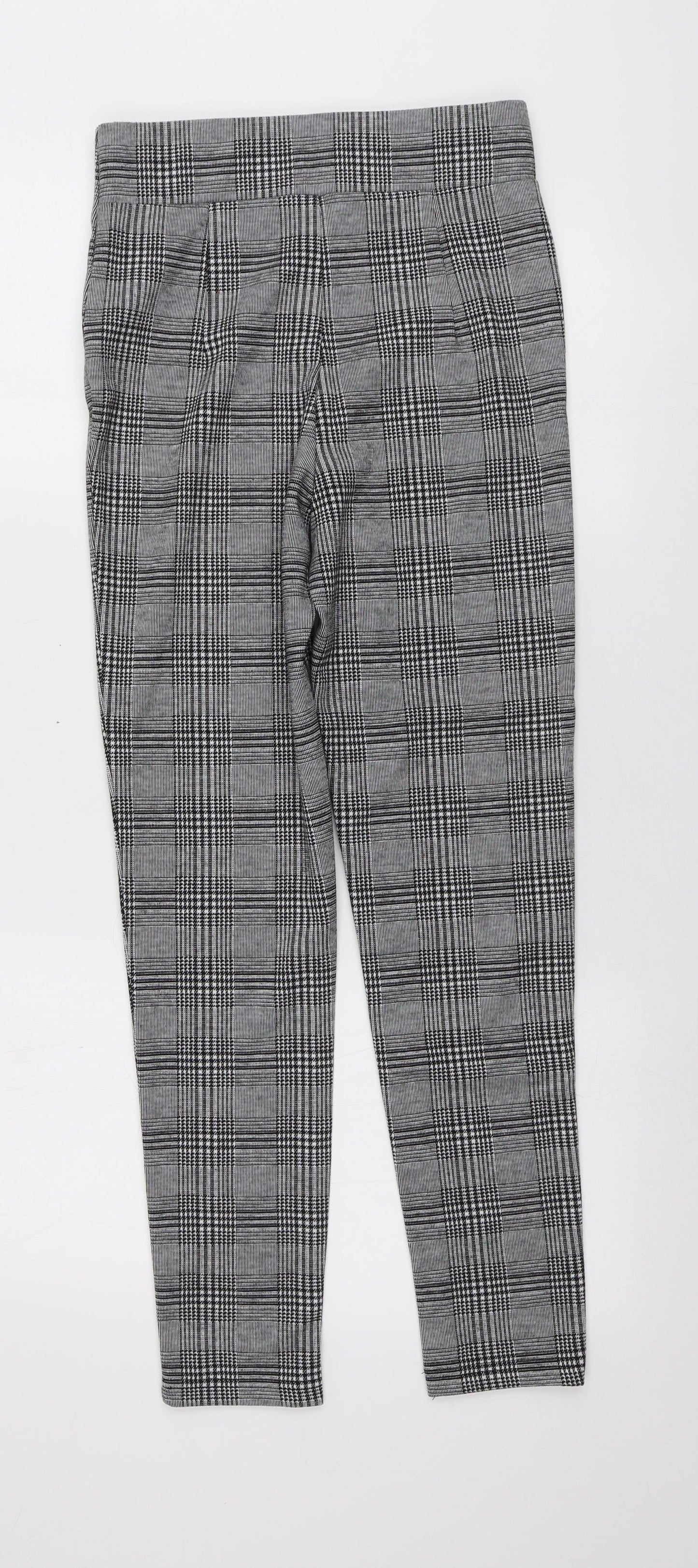 Stardivarius Womens Grey Plaid Polyester Trousers  Size M L27 in Regular